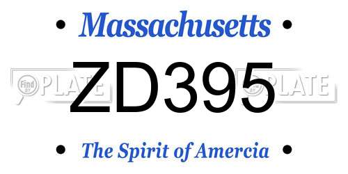 ZD395 Massachusetts License Plate
