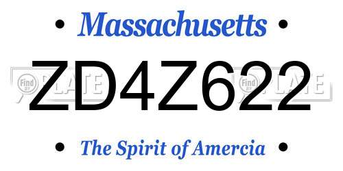 ZD4Z622 Massachusetts License Plate