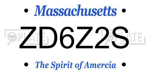 ZD6Z2S Massachusetts License Plate
