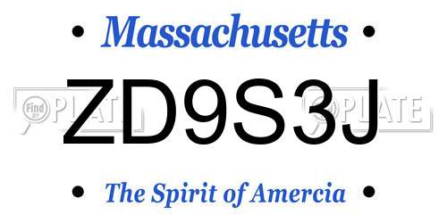 ZD9S3J Massachusetts License Plate
