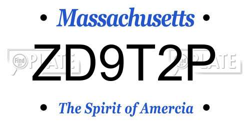 ZD9T2P Massachusetts License Plate