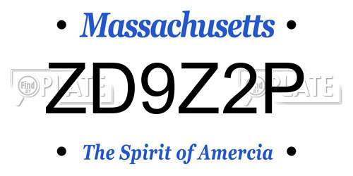 ZD9Z2P Massachusetts License Plate