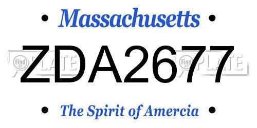 ZDA2677 Massachusetts License Plate