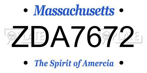 ZDA7672 Massachusetts License Plate
