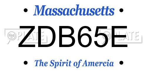 ZDB65E Massachusetts License Plate