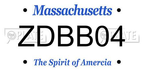 ZDBB04 Massachusetts License Plate