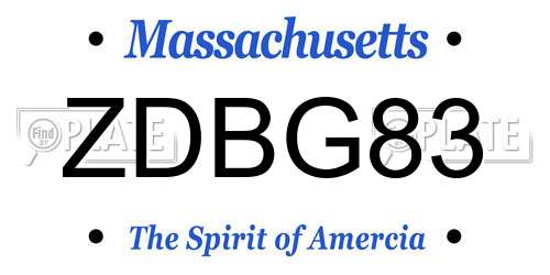 ZDBG83 Massachusetts License Plate