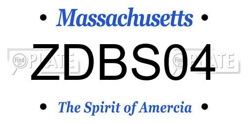 ZDBS04 Massachusetts License Plate