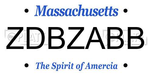 ZDBZABB Massachusetts License Plate