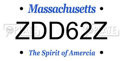 ZDD62Z Massachusetts License Plate