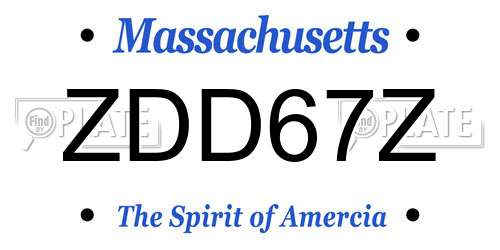 ZDD67Z Massachusetts License Plate
