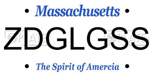 ZDGLGSS Massachusetts License Plate