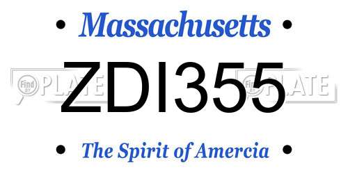 ZDI355 Massachusetts License Plate