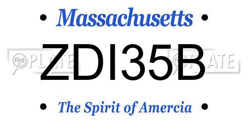 ZDI35B Massachusetts License Plate