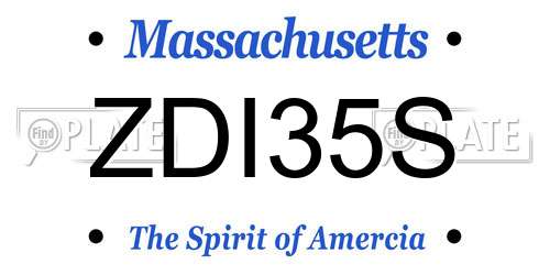 ZDI35S Massachusetts License Plate