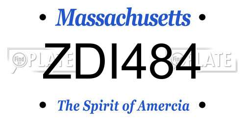 ZDI484 Massachusetts License Plate