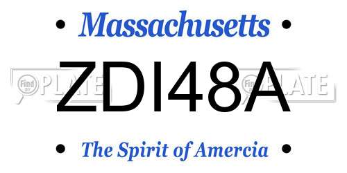 ZDI48A Massachusetts License Plate