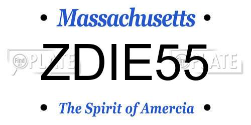 ZDIE55 Massachusetts License Plate