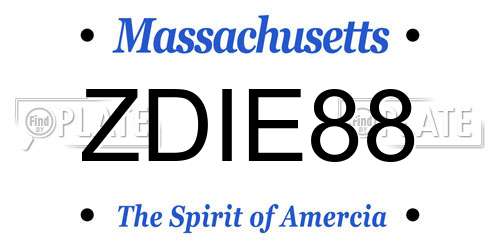 ZDIE88 Massachusetts License Plate