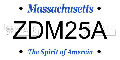 ZDM25A Massachusetts License Plate