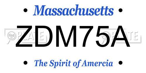 ZDM75A Massachusetts License Plate