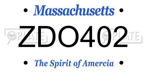 ZDO402 Massachusetts License Plate