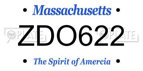 ZDO622 Massachusetts License Plate