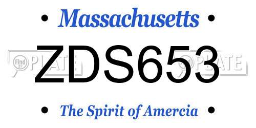 ZDS653 Massachusetts License Plate