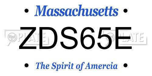 ZDS65E Massachusetts License Plate