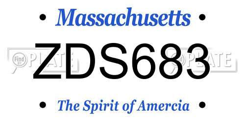 ZDS683 Massachusetts License Plate