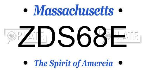 ZDS68E Massachusetts License Plate