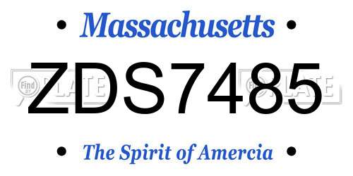 ZDS7485 Massachusetts License Plate