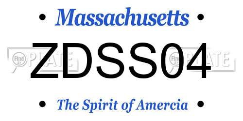 ZDSS04 Massachusetts License Plate