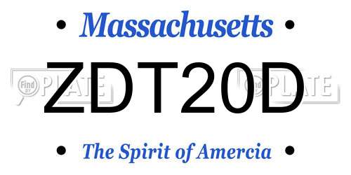ZDT20D Massachusetts License Plate