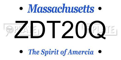 ZDT20Q Massachusetts License Plate