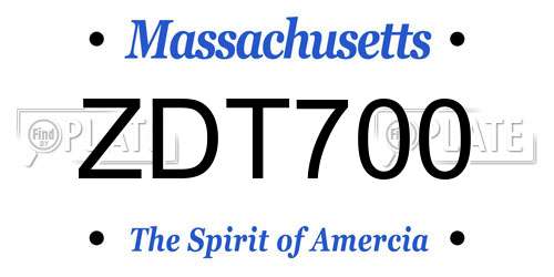 ZDT700 Massachusetts License Plate