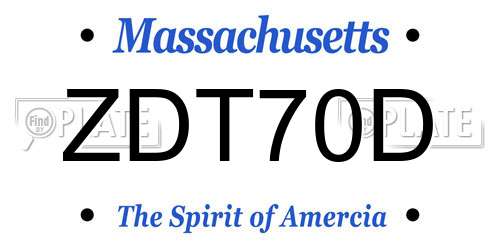 ZDT70D Massachusetts License Plate