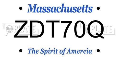 ZDT70Q Massachusetts License Plate