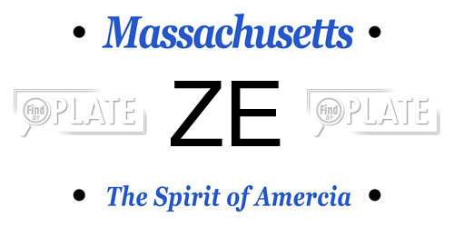 ZE Massachusetts License Plate