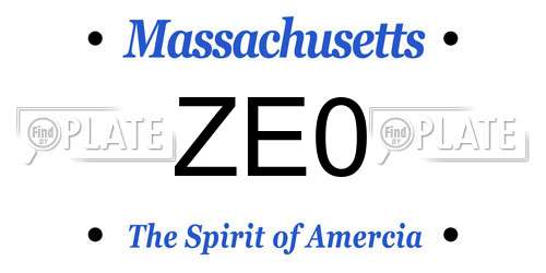 ZE0 Massachusetts License Plate