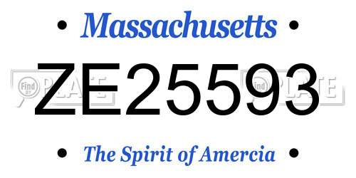 ZE25593 Massachusetts License Plate