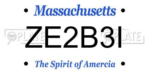 ZE2B3I Massachusetts License Plate