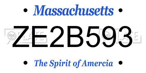 ZE2B593 Massachusetts License Plate