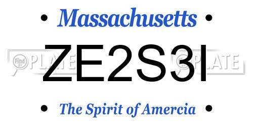 ZE2S3I Massachusetts License Plate