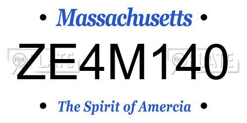 ZE4M140 Massachusetts License Plate