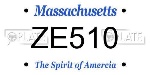 ZE510 Massachusetts License Plate