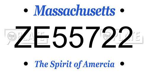 ZE55722 Massachusetts License Plate
