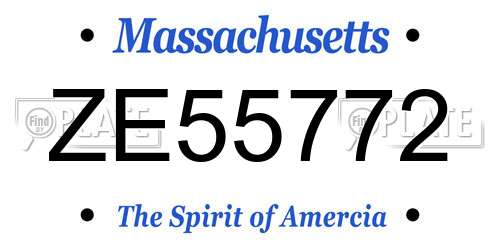 ZE55772 Massachusetts License Plate