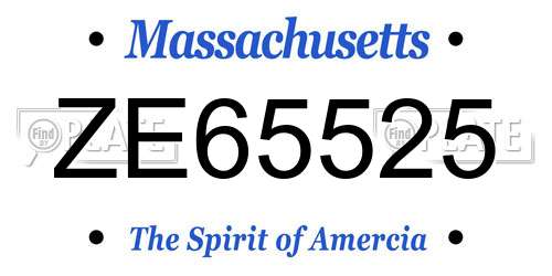 ZE65525 Massachusetts License Plate