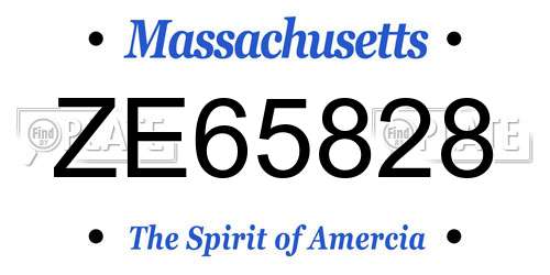 ZE65828 Massachusetts License Plate